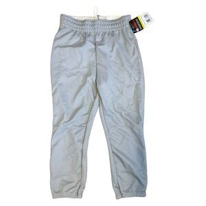 Wilson Solid Pull Up Baseball Pants Blue Gray Drawstring Gathered Legs Knicker L